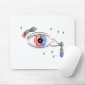 Glitch Art Trippy Eye Anatomy Mousepad Muismat (Met muis)