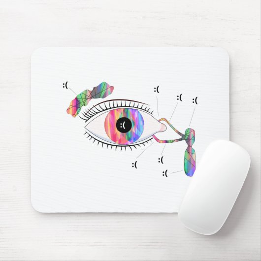 Glitch Art Trippy Eye Anatomy Mousepad Muismat (Met muis)