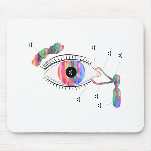 Glitch Art Trippy Eye Anatomy Mousepad Muismat (Voorkant)