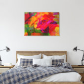 GLITCH ART van een natte roos op canvasprint Canvas Afdruk (Insitu (Slaapkamer))