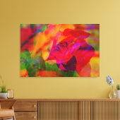 GLITCH ART van een natte roos op canvasprint Canvas Afdruk (Insitu (Woonkamer))