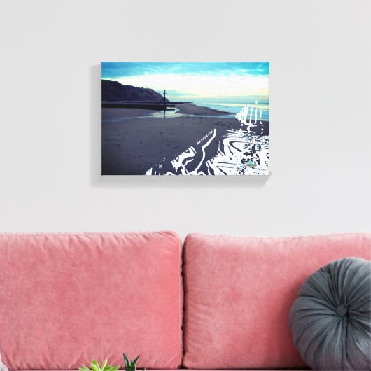 Glitch Beach in Mundesley, Verenigd Koninkrijk, do Canvas Afdruk (Insitu (Woonkamer))