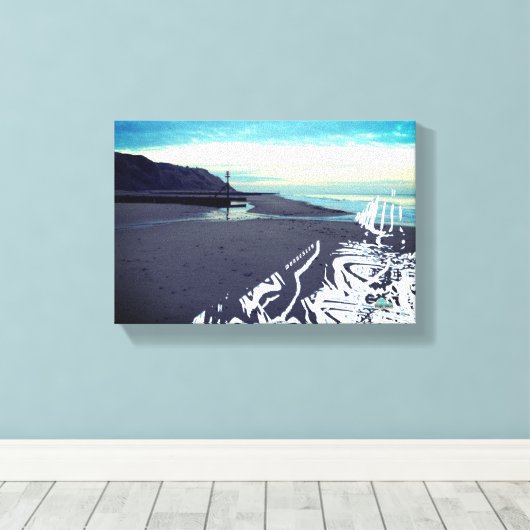 Glitch Beach in Mundesley, Verenigd Koninkrijk, do Canvas Afdruk (Insitu (Houten vloer))