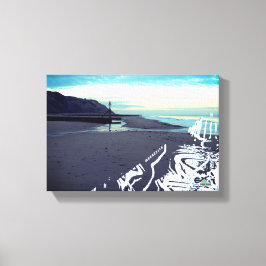Glitch Beach in Mundesley, Verenigd Koninkrijk, do Canvas Afdruk