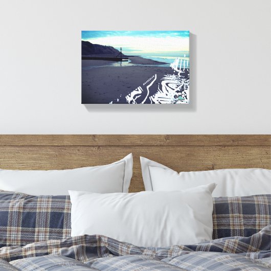 Glitch Beach in Mundesley, Verenigd Koninkrijk, do Canvas Afdruk (Insitu (Slaapkamer))