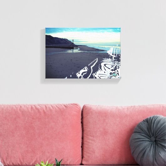 Glitch Beach in Mundesley, Verenigd Koninkrijk, do Canvas Afdruk (Insitu (Woonkamer))