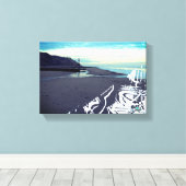 Glitch Beach in Mundesley, Verenigd Koninkrijk, do Canvas Afdruk (Insitu (Houten vloer))