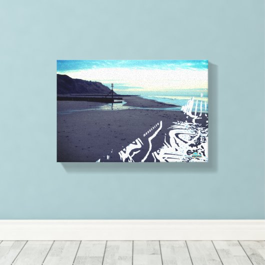 Glitch Beach in Mundesley, Verenigd Koninkrijk, do Canvas Afdruk (Insitu (Houten vloer))