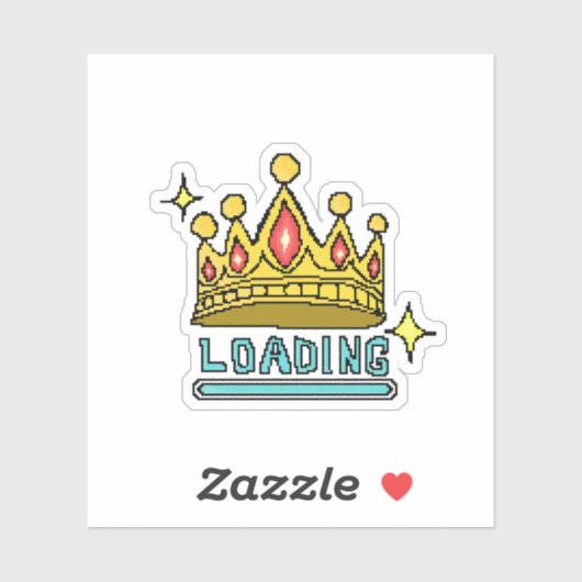 Glitch Crown Loading: 8-Bit Rebellion Awakens Sticker (Vel)