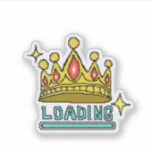 Glitch Crown Loading: 8-Bit Rebellion Awakens Sticker (Voorkant)