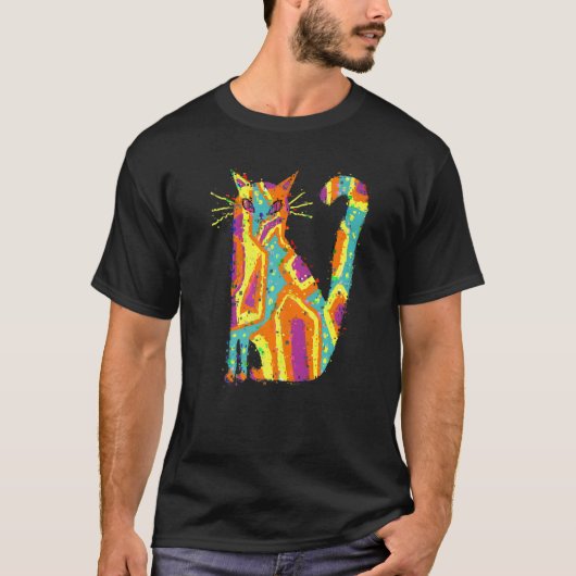 Glitch Cute Cat T-shirt (Voorkant)