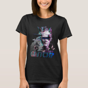 Glitch Cyberpunk T-shirt – Gebroken gezicht Y2K Te