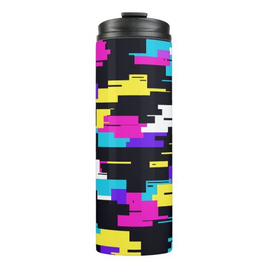 Glitch Digitale Vormgeving Thermosbeker (Voorkant)