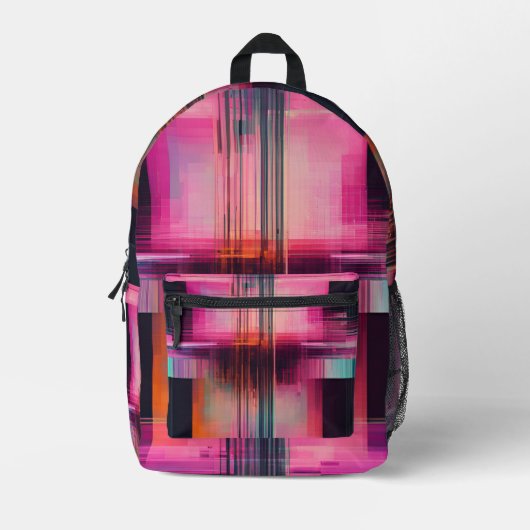 Glitch Dimension Abstracte rugzak (Voorkant)