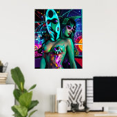 Glitch Droom-Streaming de Oude Goden Poster (Thuiskantoor)