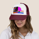 Glitch Dual Profile – Pop Art Trucker Cap (In situ)