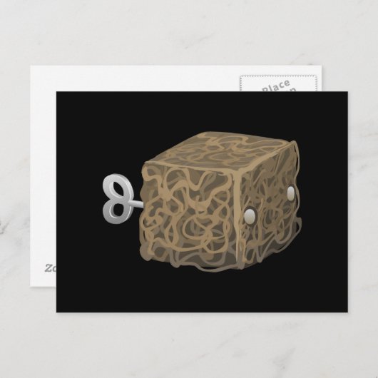 Glitch dustbunny cubimal briefkaart (Voorkant / Achterkant)