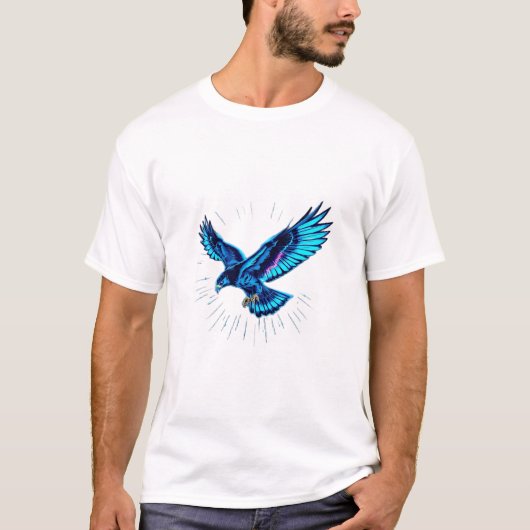 Glitch Electric Hawk Mannen T-Shirt (Voorkant)