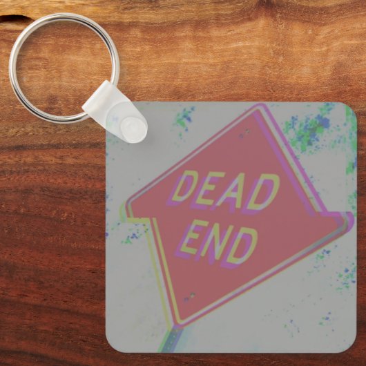 Glitch esthetische doodlopende Sleutelhanger (Voorkant)