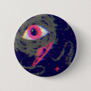 Glitch Esthetische Kosmische Horror Doodle Button