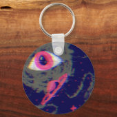 Glitch Esthetische Kosmische Horror Doodle Sleutel Sleutelhanger (Achterkant)