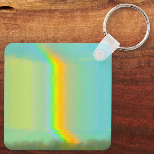 Glitch esthetische Rainbow Dream Sleutelhanger (Achterkant)