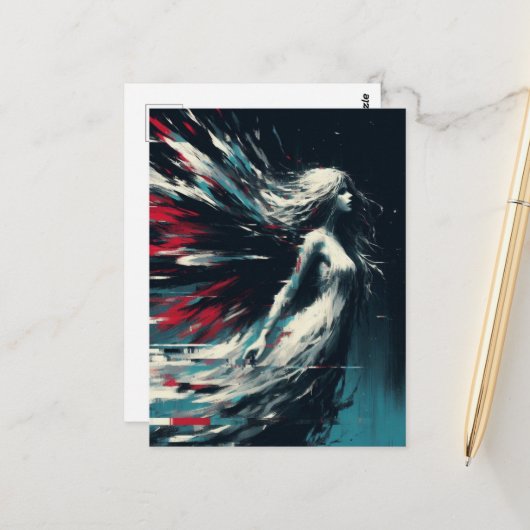 Glitch Fairy Briefkaart (Voorkant / Achterkant in situ)