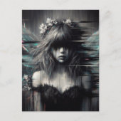 Glitch Fairy met bloemen in haar haar Briefkaart (Voorkant)