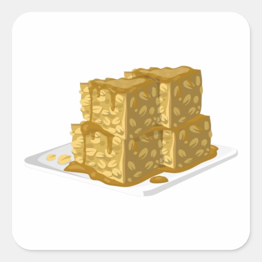 Glitch Food oaty cake Vierkante Sticker (Voorkant)