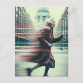Glitch Funny Schattig Granny Running Briefkaart (Voorkant)