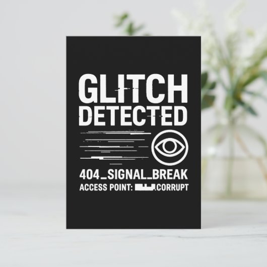 GLITCH GEDETECTEERD - beschadigde signaaloverdrach Kaart (Staand voorkant)