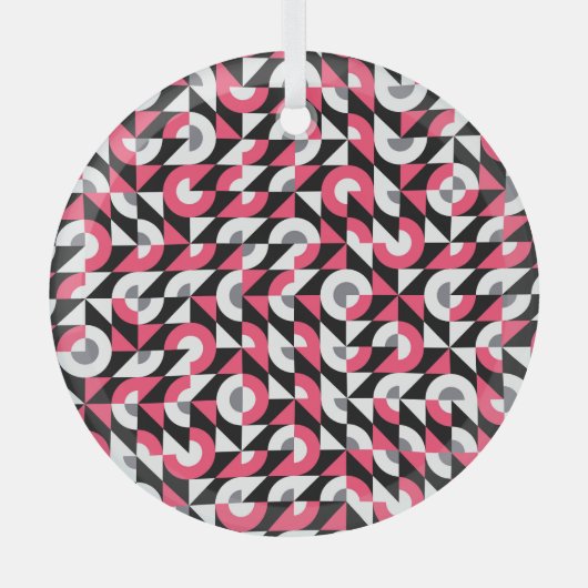 glitch: geometrisch Abstract patroon Glas Ornament (Voorkant)
