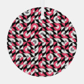 glitch: geometrisch Abstract patroon Glas Ornament (Achterkant)