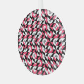 glitch: geometrisch Abstract patroon Glas Ornament (Voorkant links)
