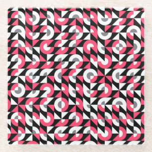 glitch: geometrisch Abstract patroon Glazen Onderzetter