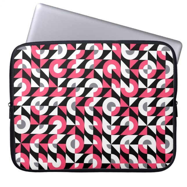  glitch: geometrisch Abstract patroon Laptop Sleeve (Voorkant)