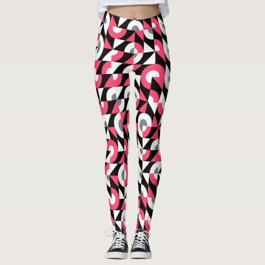 glitch: geometrisch Abstract patroon Leggings (Voorkant)