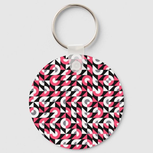  glitch: geometrisch Abstract patroon Sleutelhanger (Voorkant)