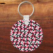  glitch: geometrisch Abstract patroon Sleutelhanger (Voorkant)