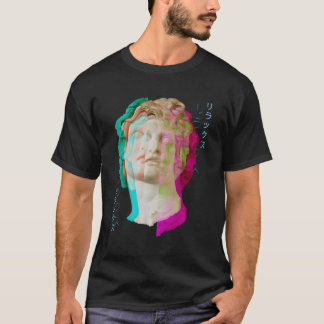 Glitch Grieks Beeld Wave Synthwave Vaporwave West T-shirt