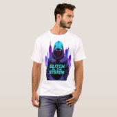 Glitch in het Cyberpunk-systeem van Neon T-shirt (Voorkant volledig)