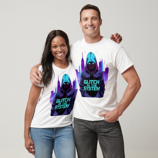 Glitch in het Cyberpunk-systeem van Neon T-shirt (Unisex)