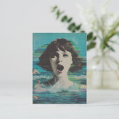 Glitch Lady op het strand Briefkaart (Staand voorkant)