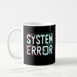 Glitch Lettertype Systeemfout, Cyberpunk Pixel  Koffiemok