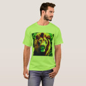 Glitch Lion: een geometrische visie T-shirt (Voorkant volledig)