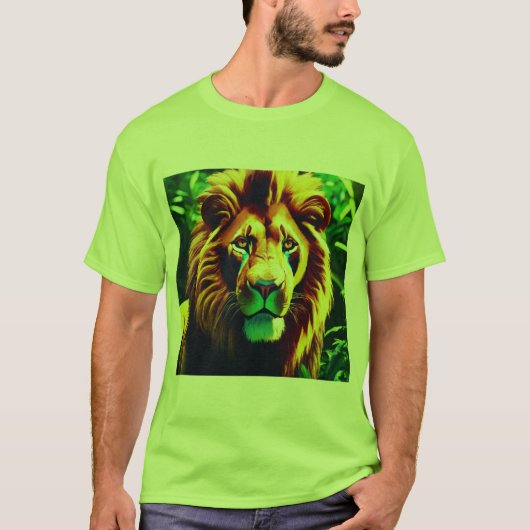 Glitch Lion: een geometrische visie T-shirt (Voorkant)