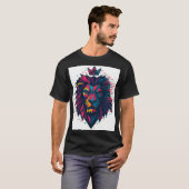 Glitch Lion: futuristische Mode T-shirt (Voorkant volledig)