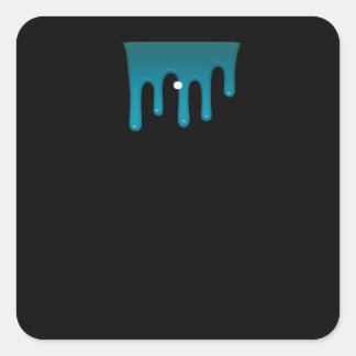 Glitch meubelen wandbekleding blauw slijmstuk vierkante sticker