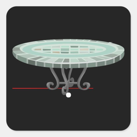 Glitch-meubeltafelmozaïekcafé-tafel Vierkante Sticker (Voorkant)