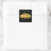 Glitch meubilair beddenanasbed vierkante sticker (Tas)